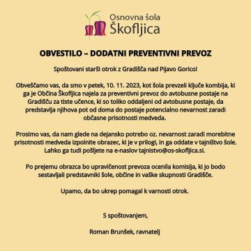 OBVESTILO